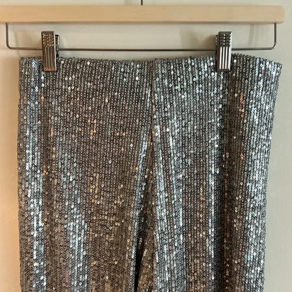 Sequined silver pants size USA size 4 - Picture 5 of 6